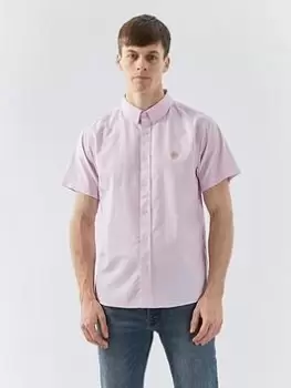 Image of Pretty Green Short Sleeve Oxford Shirt - Pink, Size XL, Men
