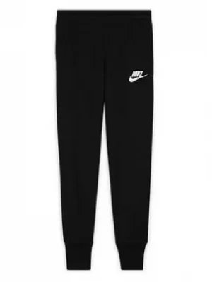 image of Nike Girls Nsw Club Ft Hw Fitted Pant, Black/White, Size L=12-13 Years, Women