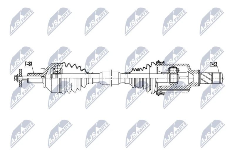 Image of NTY NPW-ME-196 Drive shaft Automatic Transmission, Rear Axle Right Drive Shaft (13)