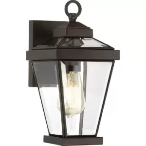 Image of Outdoor IP44 1 Bulb Wall Light Lantern Western Bronze LED E27 60W d02334