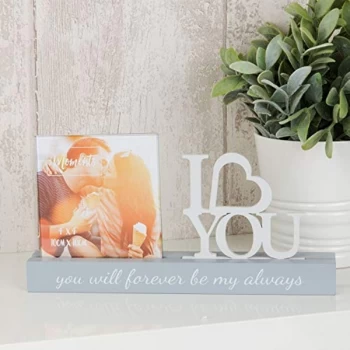 image of 4" x 4" - Celebrations Cut Out Photo Frame - I Love You