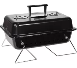 image of GEORGE FOREMAN Go Anywhere Toolbox GFPTBBQ1003B Portable Charcoal BBQ - Black