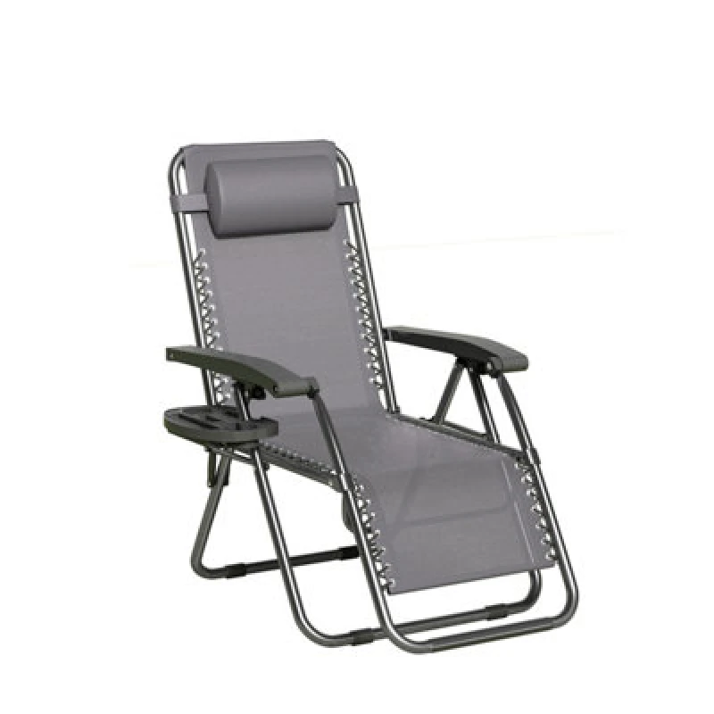 Image of MCC Direct Zero Gravity Garden Recliner Chair Outdoor Sun Lounger in Dark Grey Dark Grey Unisex