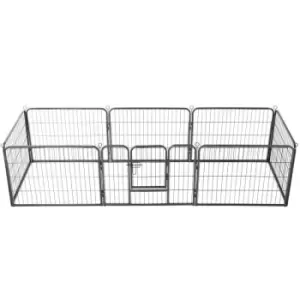 image of Dog Playpen 8 Panels Steel 80x60cm Black Vidaxl Black