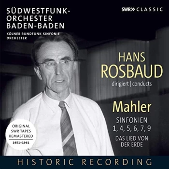 Image of Südwestfunk-Orchester Baden-Baden - Hans Rosbaud Conducts Mahler: Sinfonien 1, 4, 5, 6, 7, 9 CD