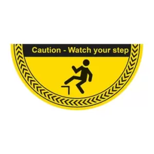 image of 'Caution Watch Your Step' Floor Graphic (750mm x 375mm)