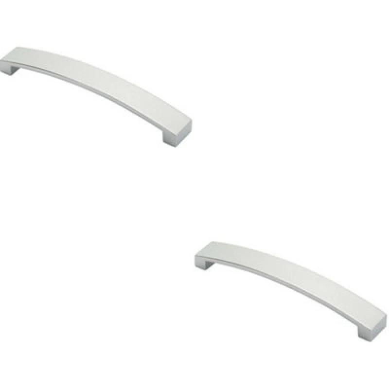 Image of Loops 2x Flat Curved Bow Pull Handle 172 x 25mm 160mm Fixing Centres Polished Chrome Multi unisex