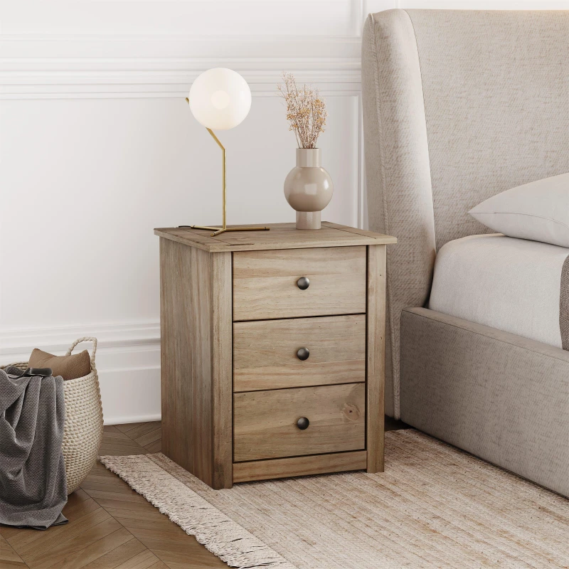 Image of Lassic Vida Designs Panama 3 Drawer Bedside Chest Pine unisex 3 Drawer