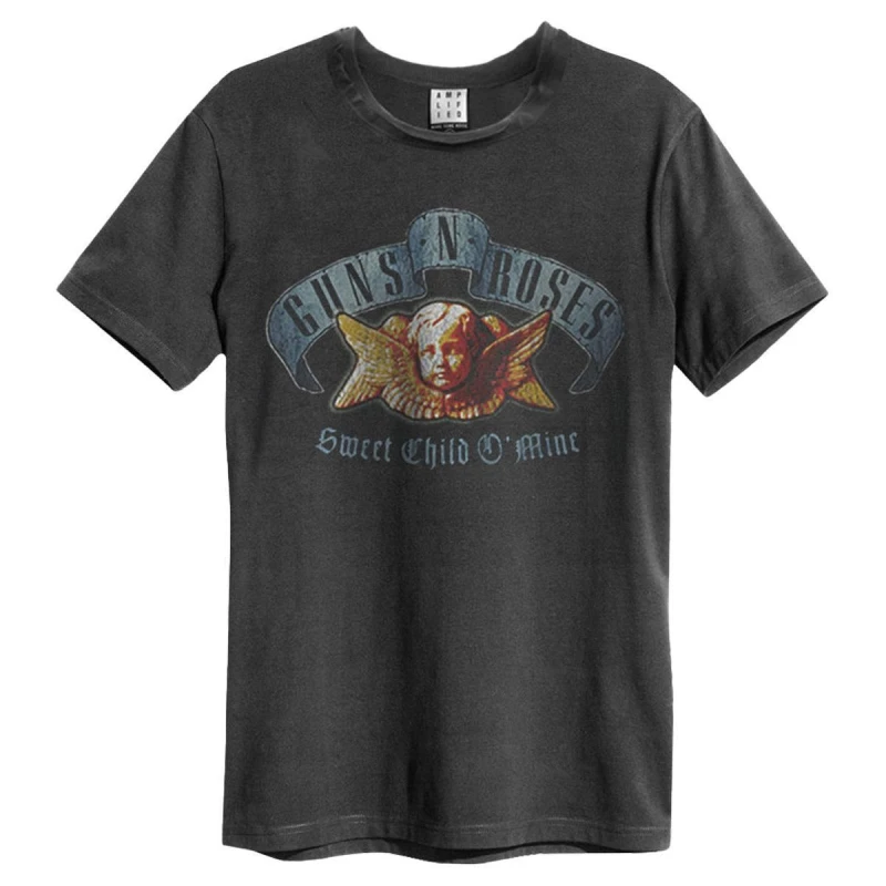 Image of Amplified Amplified Men Sweet Child O' Mine Guns N Roses T-Shirt in Charcoal Size: Small Charcoal S Male 5063470015368