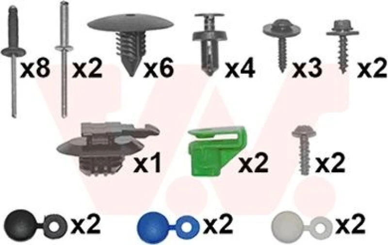 Image of VAN WEZEL Mounting Kit, bumper VAN WEZEL 4328794