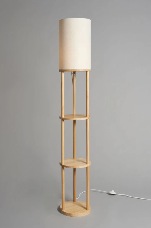 Image of BHS Lighting Shelby Floor Lamp with Shelves in Brown Brown Unisex