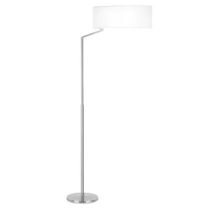 image of Twist 1 Light Floor Lamp Satin Nickel, E27