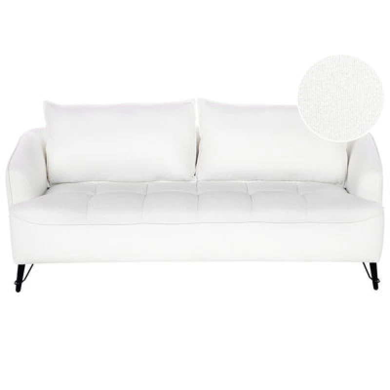 Image of Beliani Sofa 3 Seater Hobro Boucle White