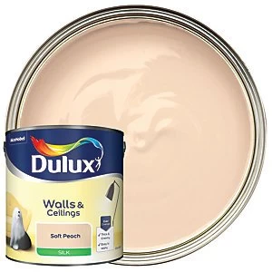Image of Dulux Walls & Ceilings Soft Peach Silk Emulsion Paint 2.5L