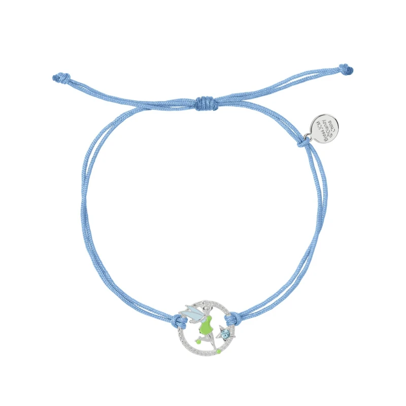 Image of Disney Tinkerbell Adjustable Cord Bracelet Childrens - Multi Multi One Size