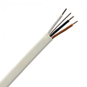 Image of Zexum White 1.5mm 16A 3 Core and Earth Brown Black Grey Fire Resistant Rated BASEC Approved Power Cable - 1 Meter