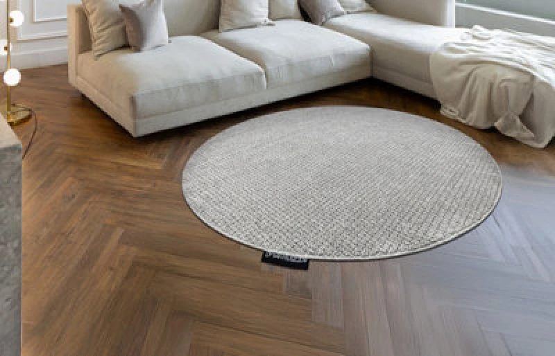 Image of RugsX Carpet Casablanca Loop Circle Light Grey Loop, Soft Circle 80 Cm