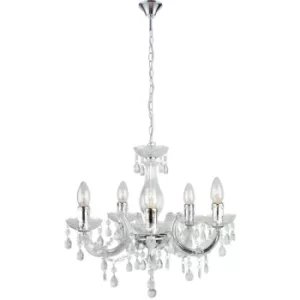 Image of Fan Europe HOUSTON 5 Light Chandeliers Transparent 44x42cm