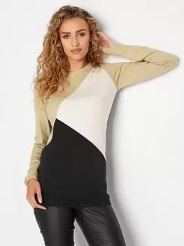 Image of Long Tall Sally Mono Colourblock Jumper, Black, Size 18-20, Women