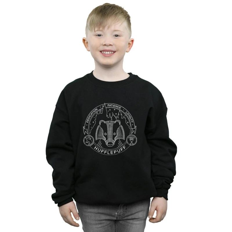 Image of Harry Potter Hufflepuff Seal Sweatshirt Black male