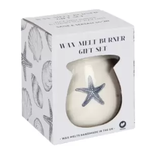 Image of Starfish Ceramic Wax Burner Gift Set Sea Salt