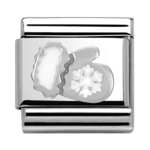 Image of Nomination CLASSIC Silvershine Snowflake Mitten Charm 330204/03