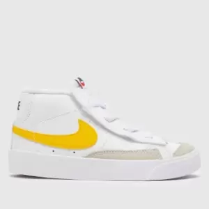 Image of Nike White & Yellow Blazer Mid 77 Toddler Trainers