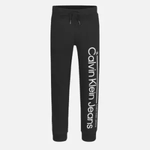 image of Calvin Klein Boys' Inst. Lined Logo Sweatpants - Black - 12 Years