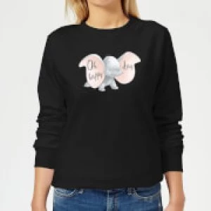 image of Dumbo Happy Day Womens Sweatshirt - Black