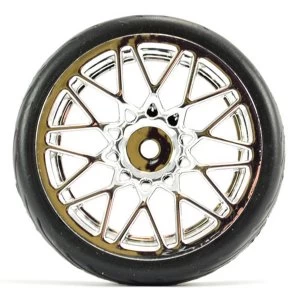 Image of Fastrax 1/10 Street/Tread Tyre Star Spoke Chrome Wheel