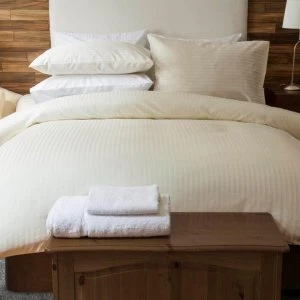 Image of Belledorm Hotel Suite Satin Stripe Duvet Set Ivory Single