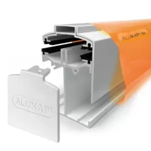 Image of Alukap Ss White Aluminium Low Profile Glazing Bar, (L)4.8M (W)60mm (T)90mm