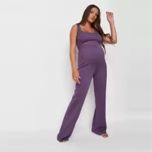 image of Missguided Maternity Knitted Wide Leg - Purple