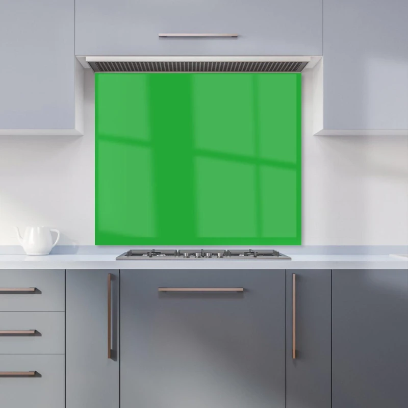 Image of Warren Reed - Designer Clover Green Kitchen Splashback Size: 600mm x 750mm Green Unisex 600mm x 750mm