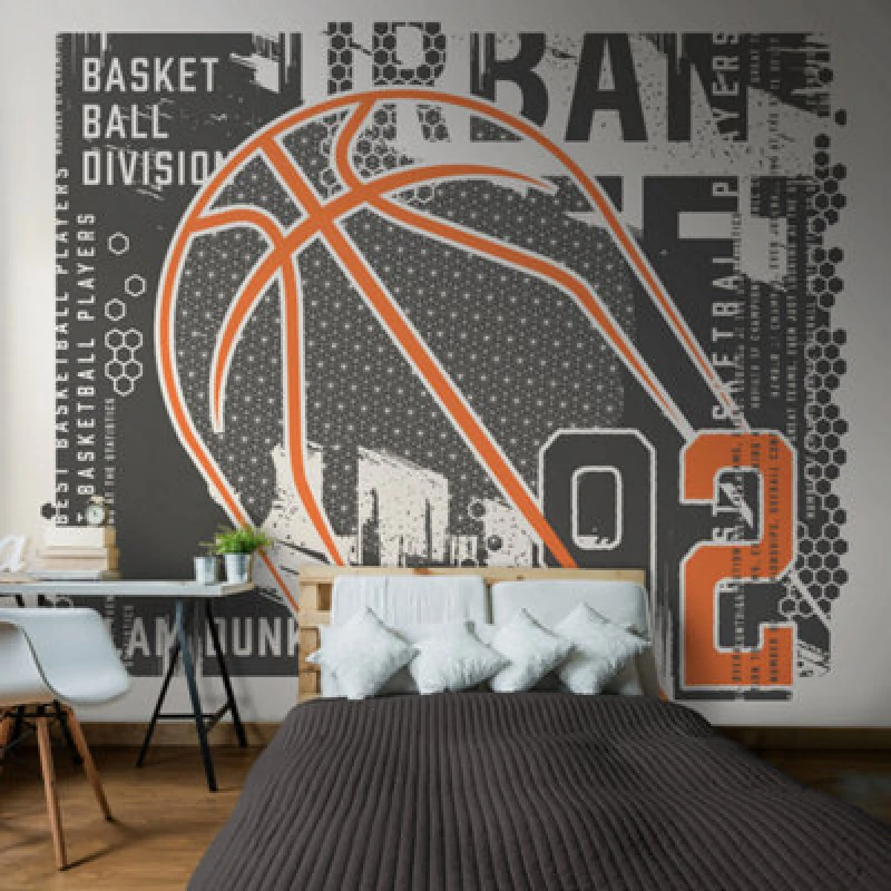 Image of Origin Murals Modern Basketball Black Paste The Wall Mural 350Cm Wide X 280M High