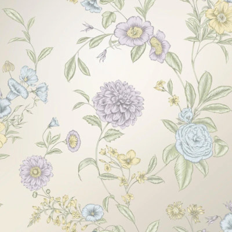 Image of Chelsea Floral Wallpaper Multi / Pearl Rasch 100302