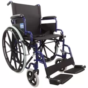 Image of Aidapt Self Propelled Steel Transit Chair - Blue