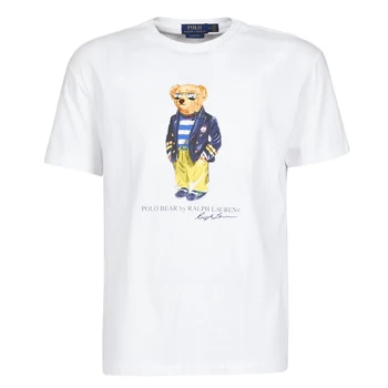 image of Polo Ralph Lauren T-SHIRT COL ROND POLO BEAR EN COTON mens T shirt in White - Sizes EU XXL,EU L,EU XS