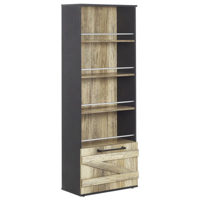 Image of Beliani 4 Tier Bookcase Salter 163cm Brown/ Black