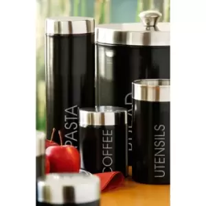 image of Black Enamel Pasta Canister - Premier Housewares