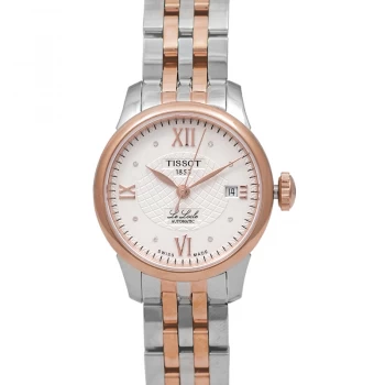 image of T-Classic Le Locle Automatic Lady Automatic Silver Dial Diamond Indexes Ladies Watch