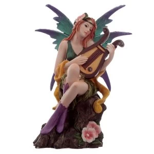 Image of Spring Flower Fairy with Lyre Harp