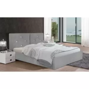 Image of Envisage Trade - Cubana Upholstered Beds - Plush Velvet, King Size Frame, Silver - Silver
