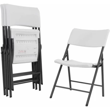 image of Lifetime - Folding Chair - 4 Pk (Light Commercial) - White Granite