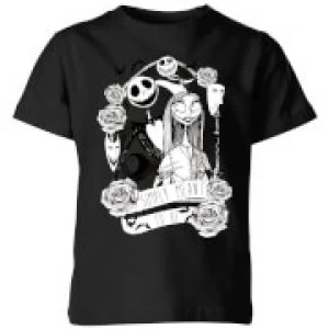 Image of The Nightmare Before Christmas Jack Skellington and Sally Kids T-Shirt - Black - 11-12 Years