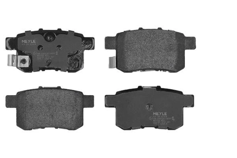 Image of MEYLE 025 244 3514/W Brake pad set Rear Axle, with acoustic wear warning, Original Quality, with anti-squeak plate Brake Pad Set,disc brake (402)