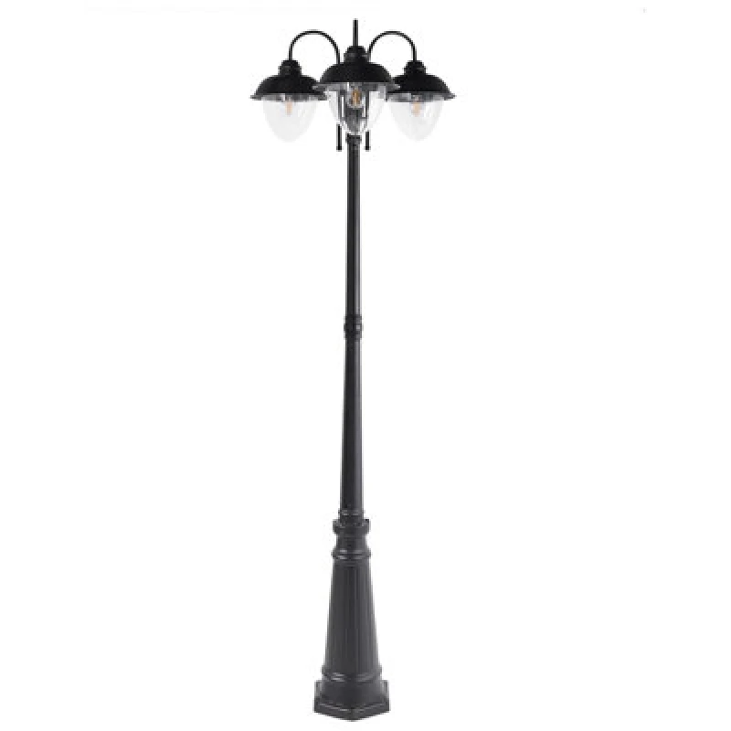 Image of Beliani Retro Outdoor Lamp Post Banka Black