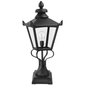 image of Elstead Grampian - 1 Light Outdoor Pedestal Lantern Black, E27