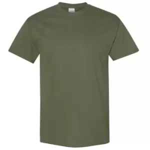 image of Gildan Mens Heavy Cotton Short Sleeve T-Shirt (L) (Military Green)