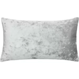 image of Paoletti - Verona Crushed Velvet Rectangular Cushion 40x60cm Silver - Silver